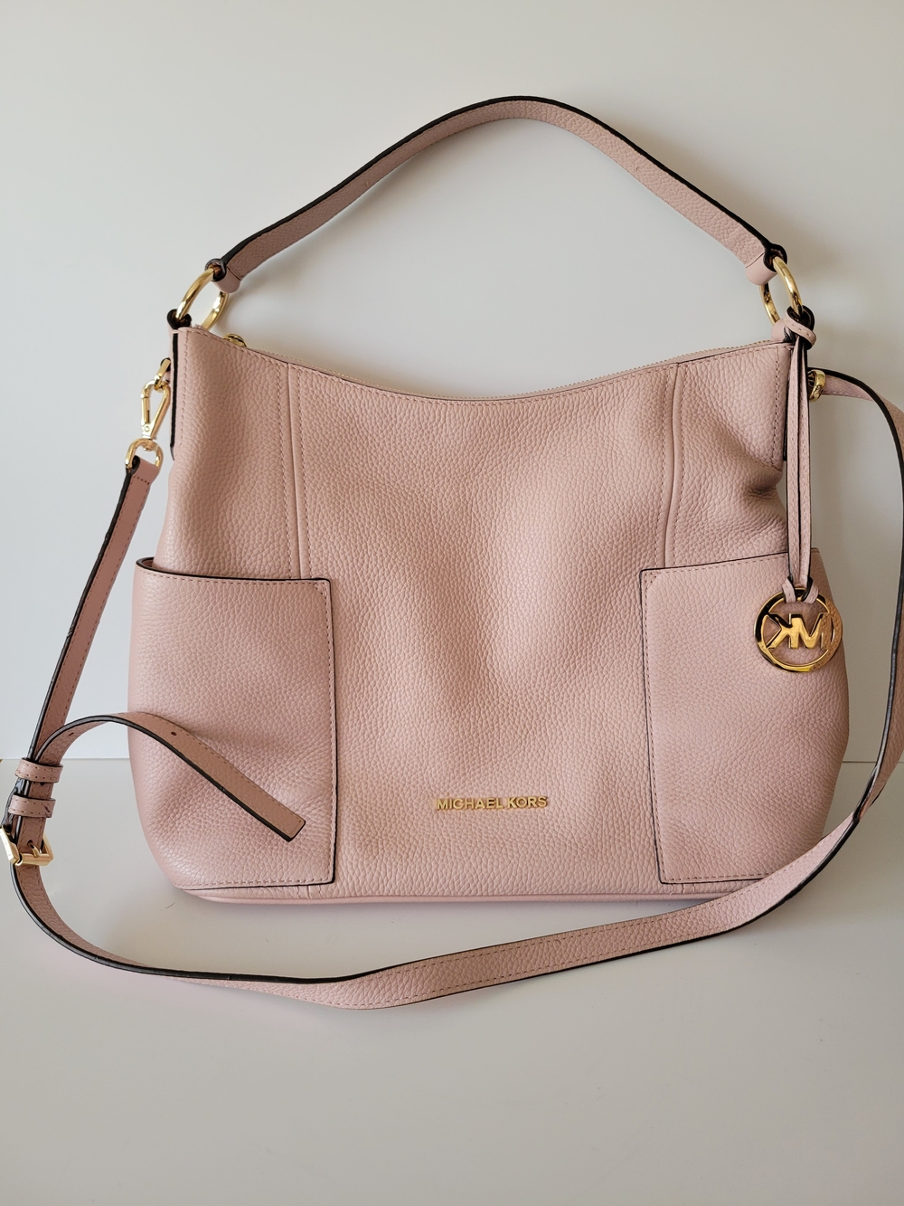 Blush Pink Pebbled Leather Tote